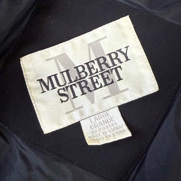 Vintage Mulberry Street Black Winter Jacket Size Large Drawstring Waist - Picture 5 of 7
